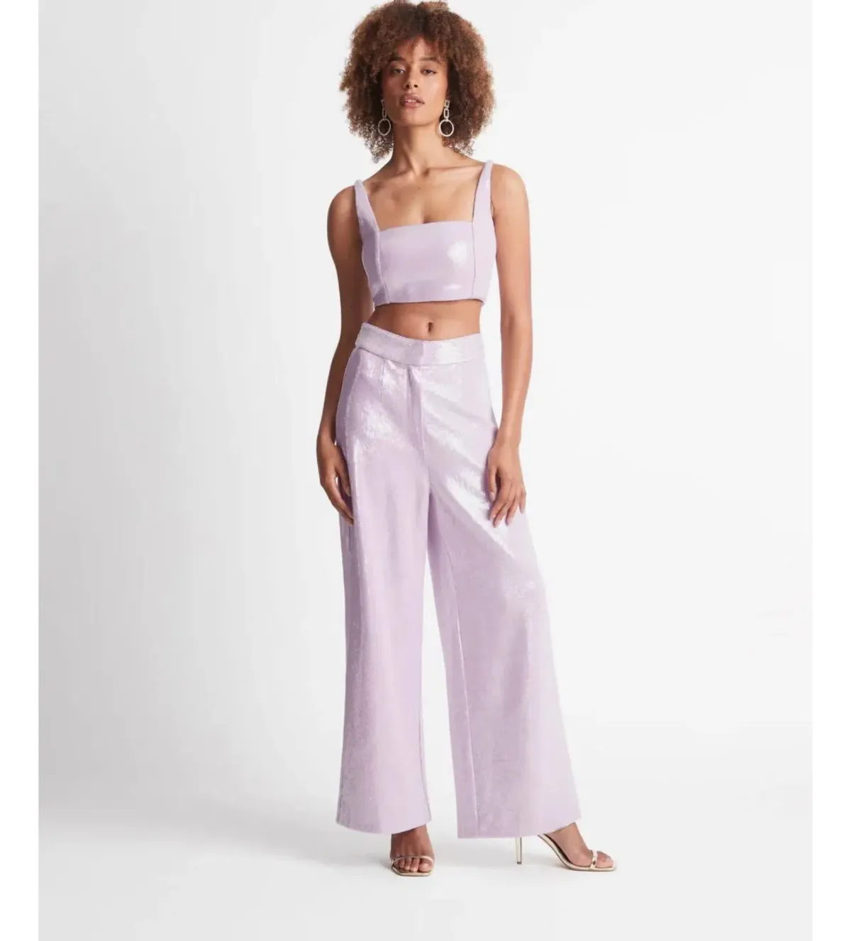 Sheike Cleo Sequin Top Size 8 & Pant Size 6 Set Lilac - Image 1