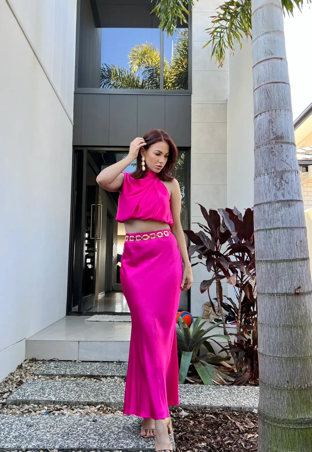 Sheike Gracie Top Size 6 and Skirt Size 8 Set Magenta for rent on The Volte - main image