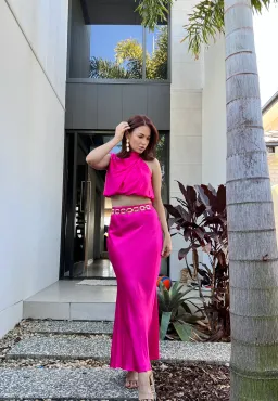 Sheike Gracie Top Size 6 and Skirt Size 8 Set Magenta for rent on The Volte - image 2