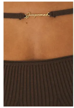 Jacquemus La Robe Sierra Midi Dress Brown Size AU 6 for rent on The Volte - image 5