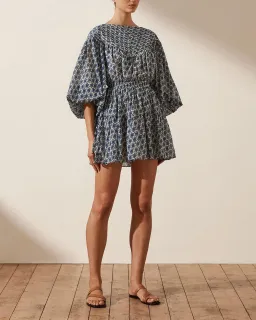 Shona Joy Daniela Pin Tuck Balloon Sleeve Mini Dress Print Size 6 for rent on The Volte - image 1