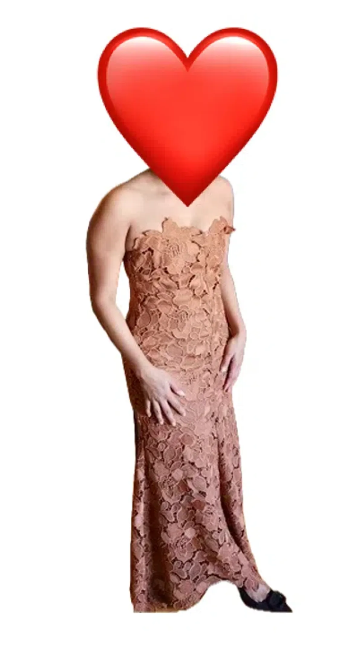 Carla Zampatti Rosewood Floral Lace Strapless Gown Brown Size 4 - Image 4