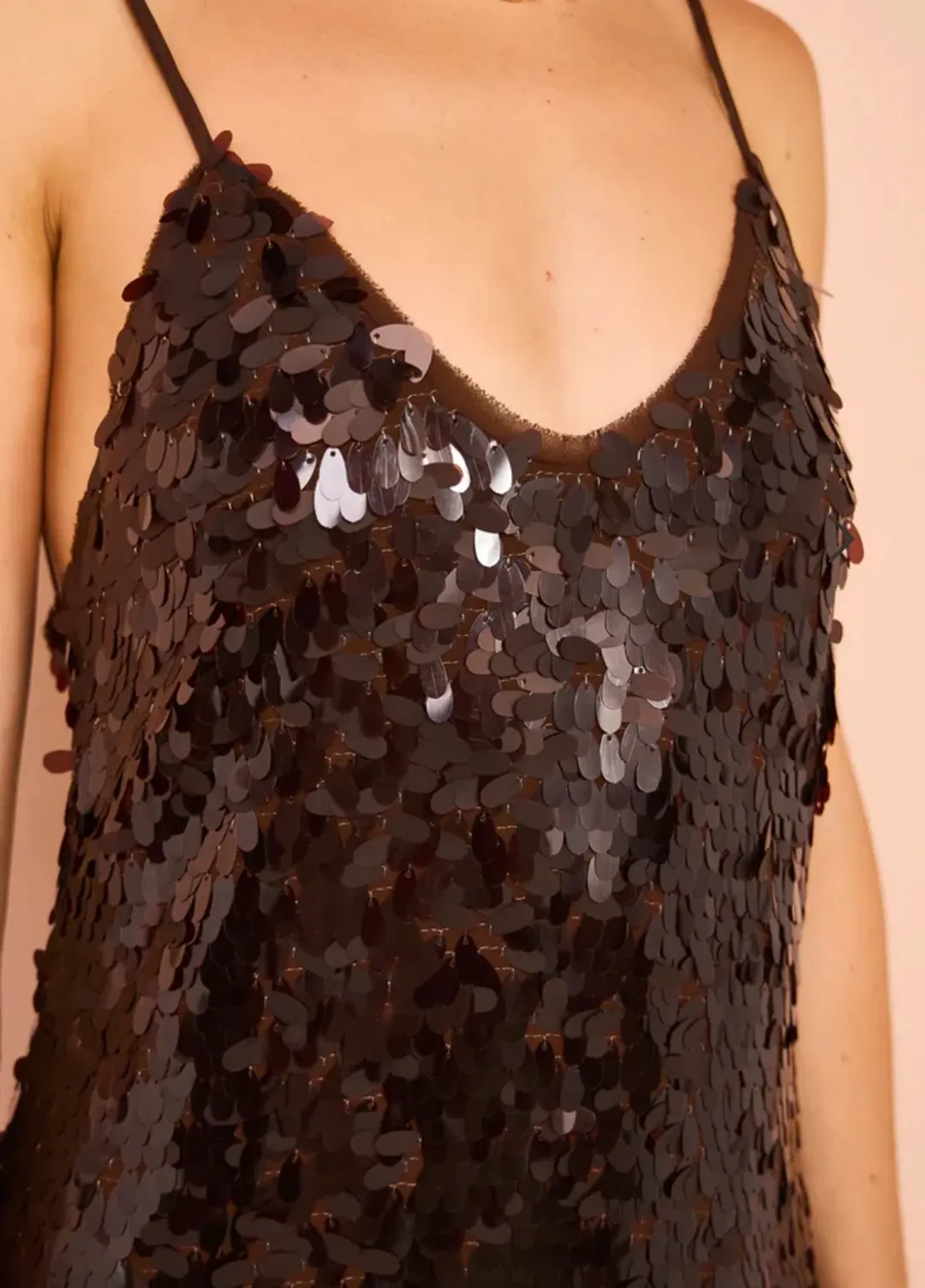 Alemais Geanie Sequin Gown in Chocolate Size 8 for rent on The Volte - main image