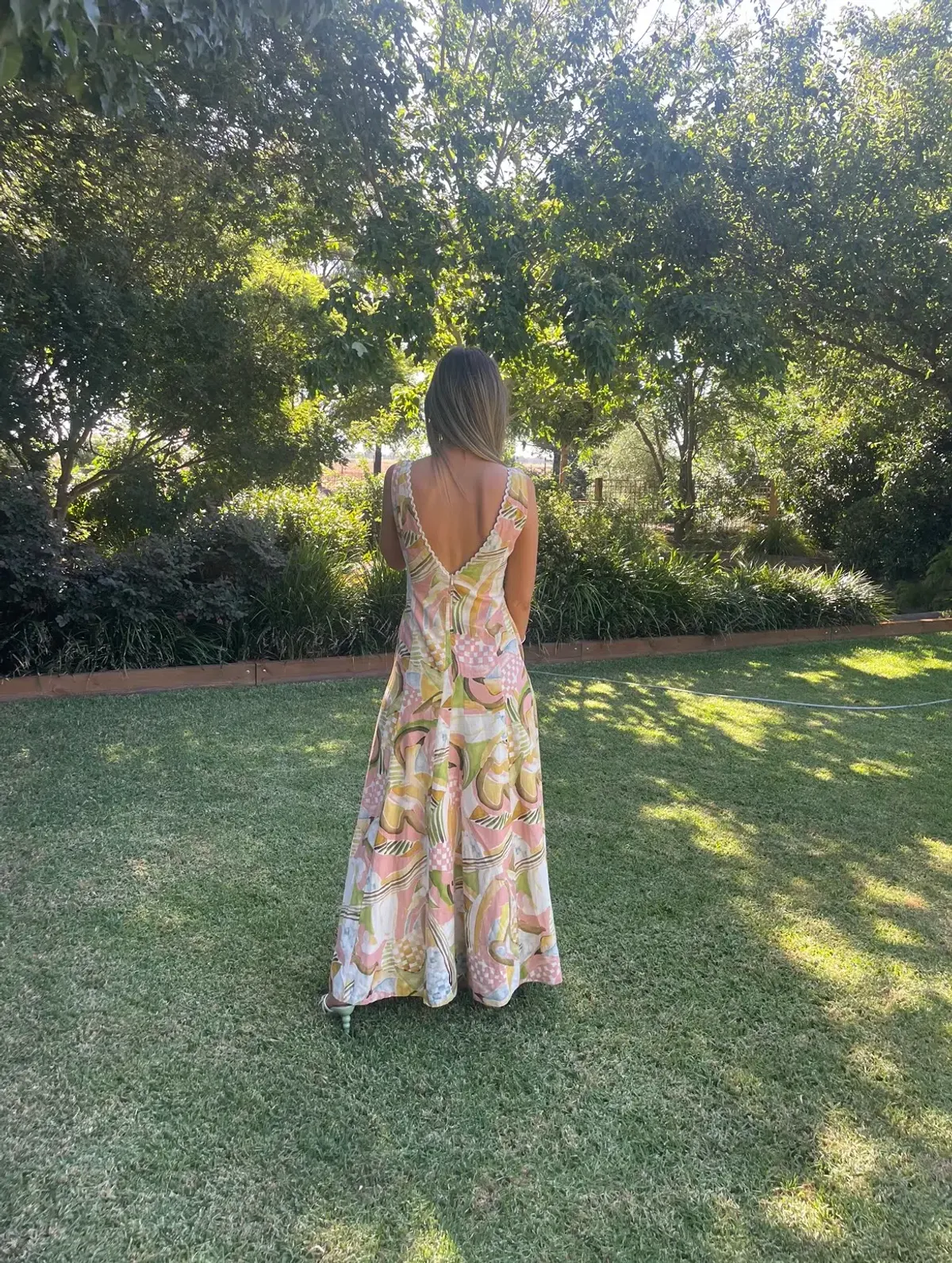 By Nicola Wavy Maxi Dress Swirl Check Size 6 - Image 3