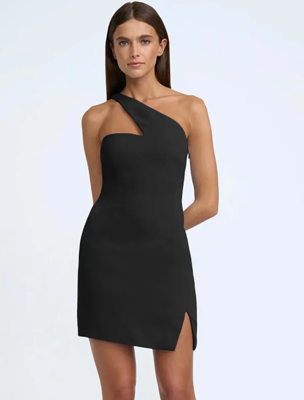 By Johnny Sharp One Shoulder Mini Dress in Black Size L / AU 12 - Image 5