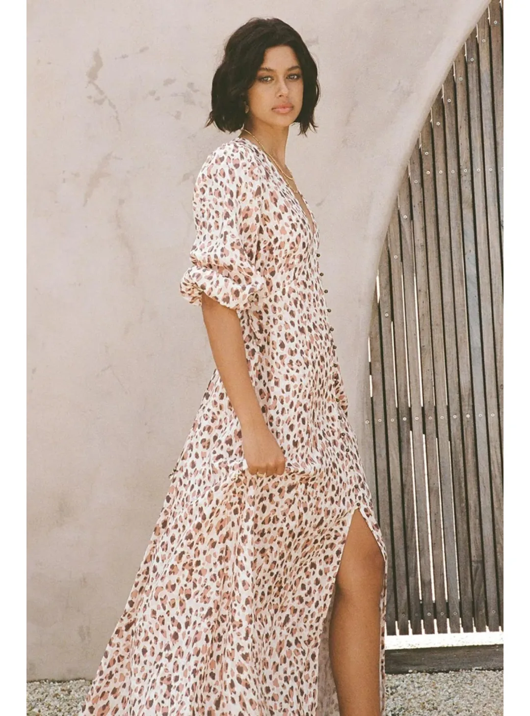 Kivari Nadia Maxi Dress Leopard Size AU 8 for rent on The Volte - main image