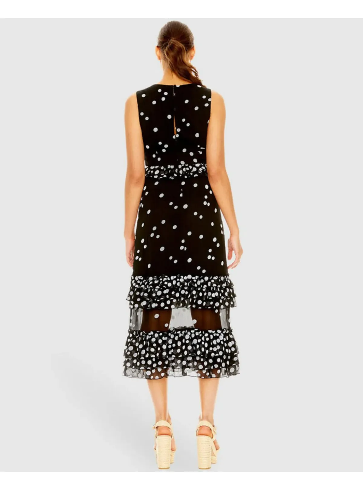 Talulah Love Shak Midi Dress Mono Spot Print Size XS / AU 6 - Image 2