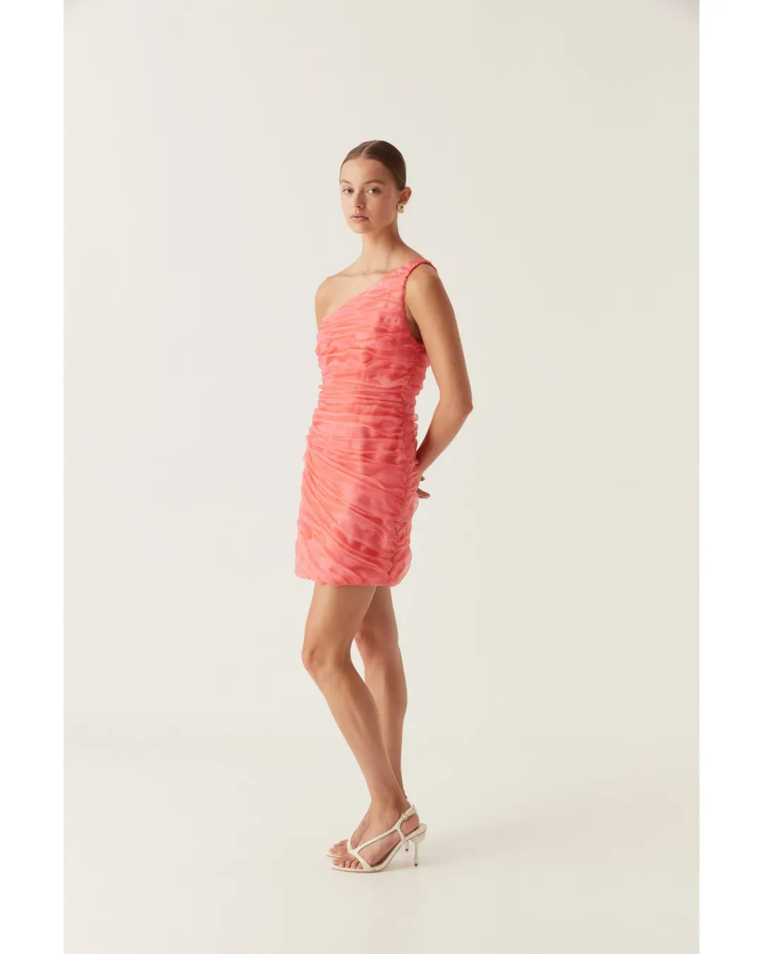 Aje Mercury Dress in Coral Size AU 10 for rent on The Volte - main image