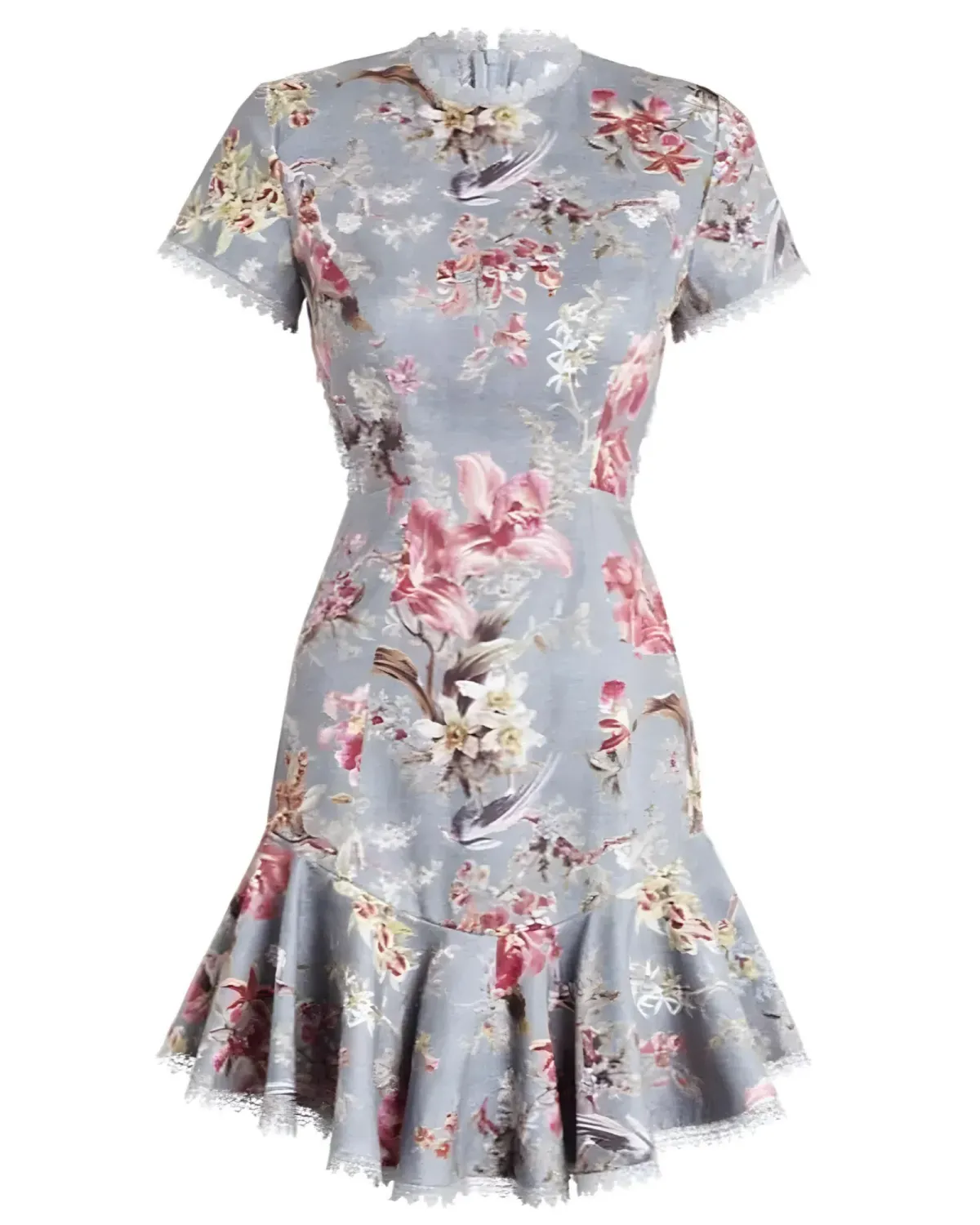 Zimmermann Merced Flutter Dress In Blue Floral Print Size 0P / AU 6 - Image 4
