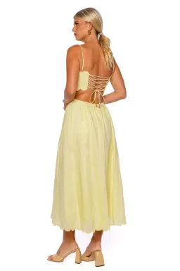 Zimmermann Halliday Scallop Midi Dress Yellow Size 2 / AU 12 for rent on The Volte - image 2