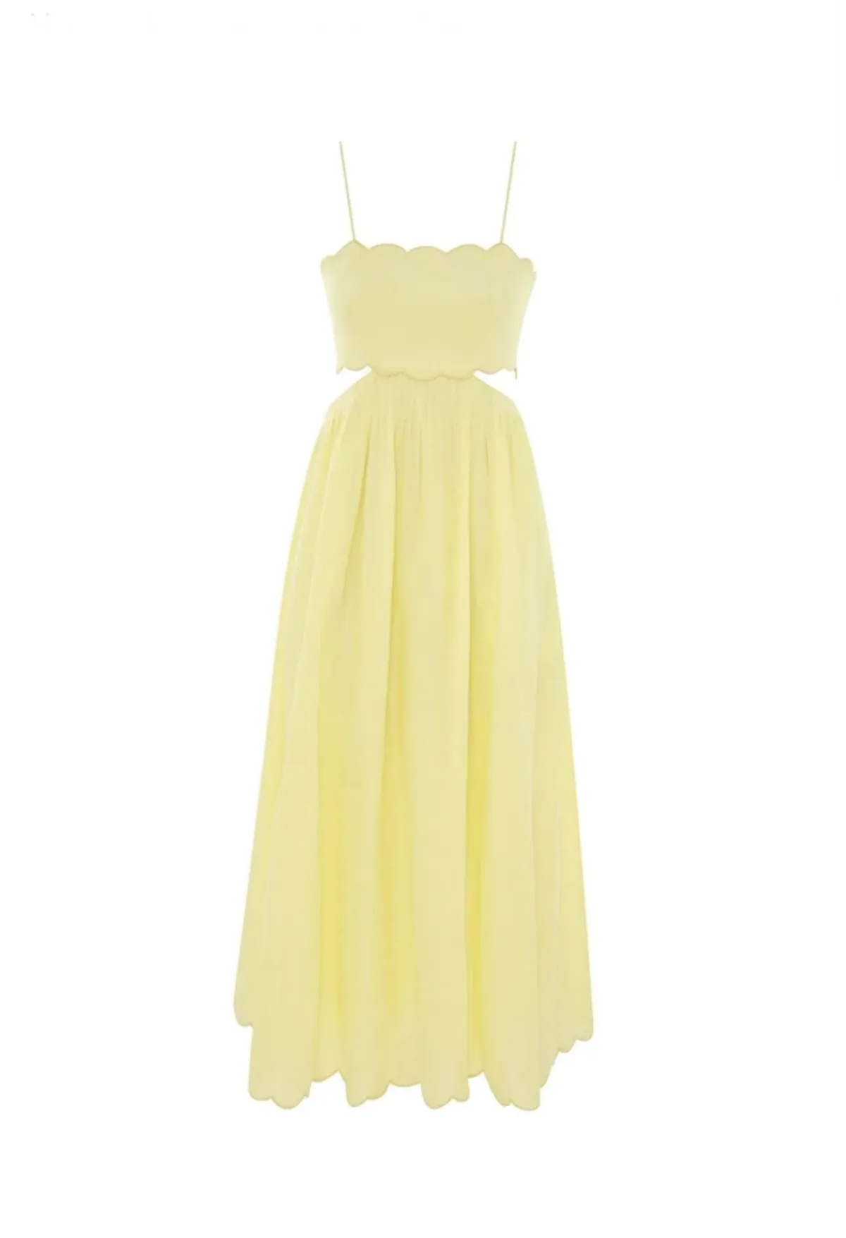 Zimmermann Halliday Scallop Midi Dress Yellow Size 2 / AU 12 - Image 3