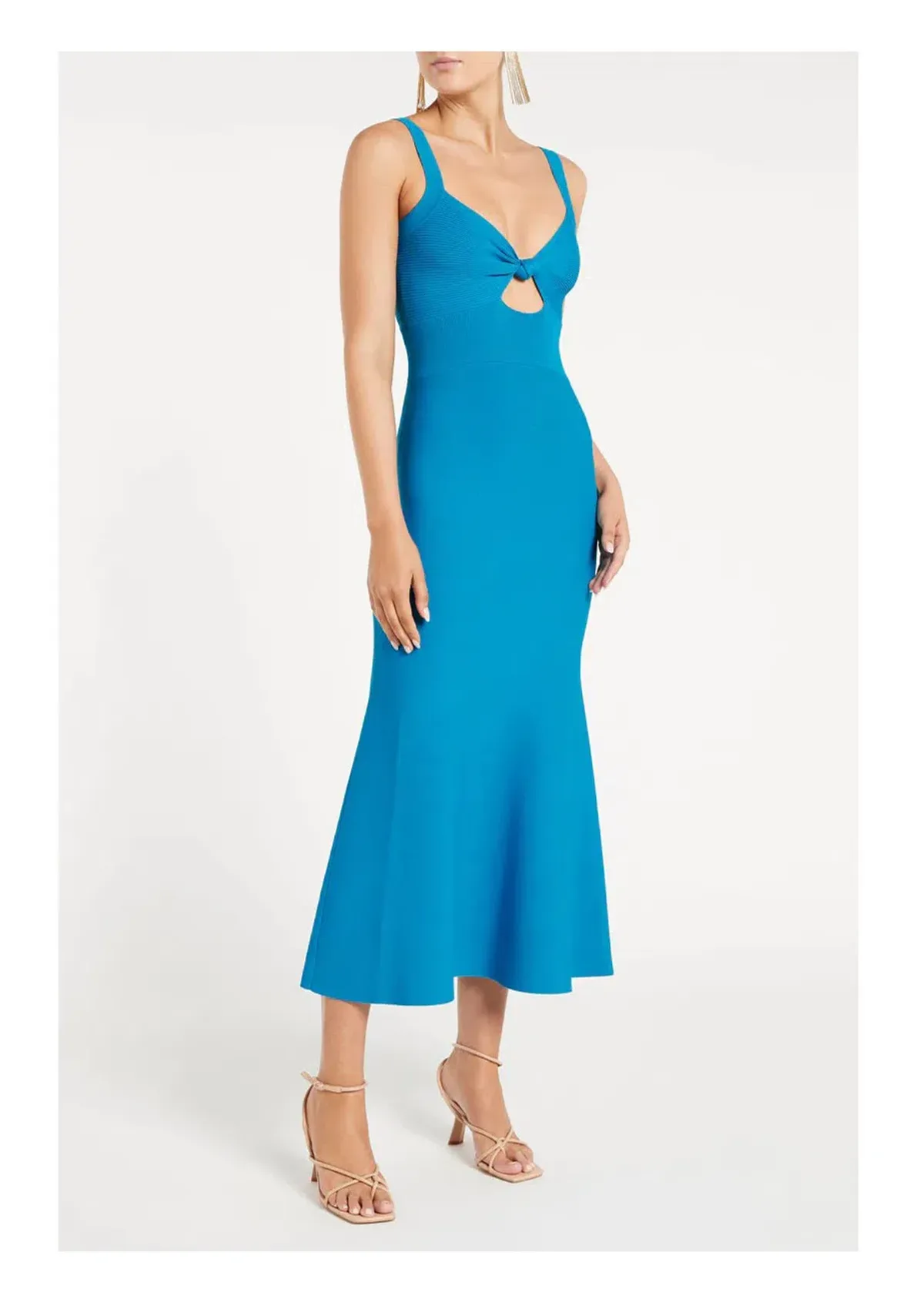 Rebecca Vallance Alma Knit Midi Dress Blue Size 10 for rent on The Volte - main image