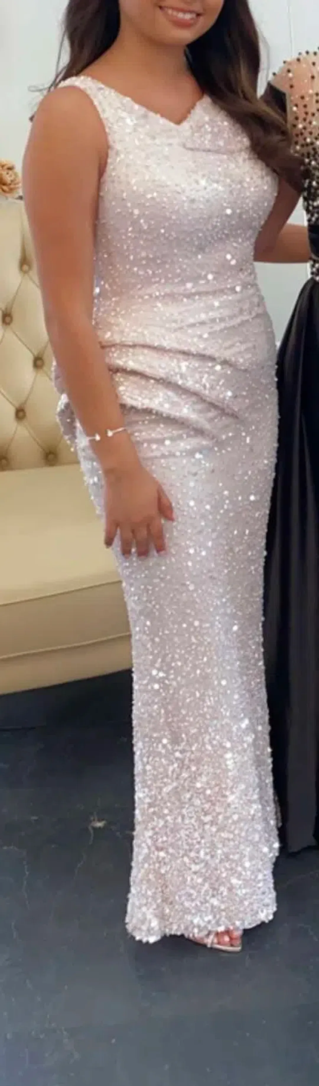 Hannii Couture Pink Sequence Dress Size 8 for rent on The Volte - main image