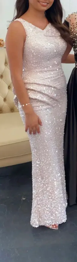 Hannii Couture Pink Sequence Dress Size 8 for rent on The Volte - image 2