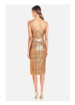 Misha Yvette Gold Sequin Dress Gold Size 8 for rent on The Volte - image 2