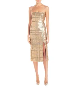 Misha Yvette Gold Sequin Dress Gold Size 8 for rent on The Volte - image 1
