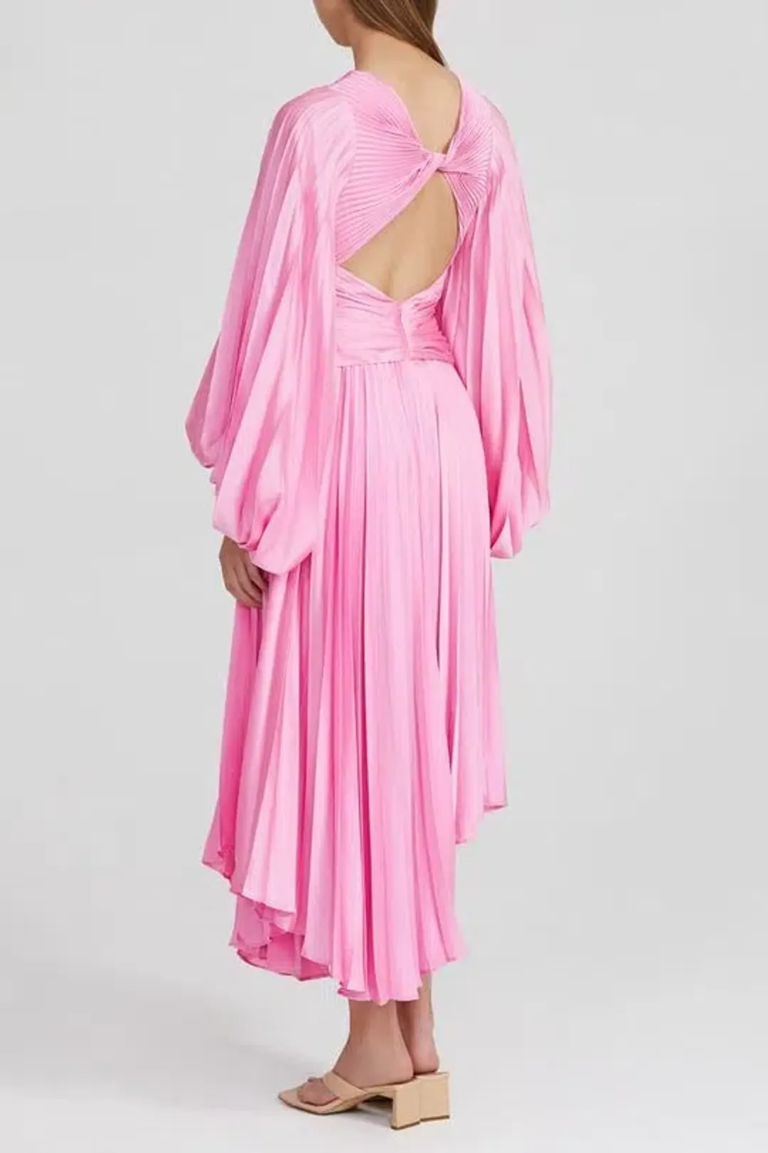 Acler Palms Pleat Dress Confetti Pink Size 8 for rent on The Volte - main image