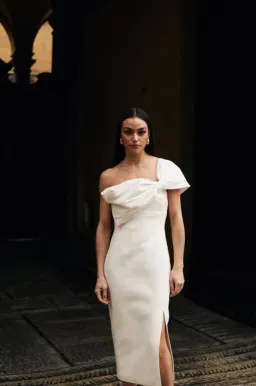 Rachel Gilbert Kace Midi Dress Ivory Size 1/AU 8 for rent on The Volte - image 1