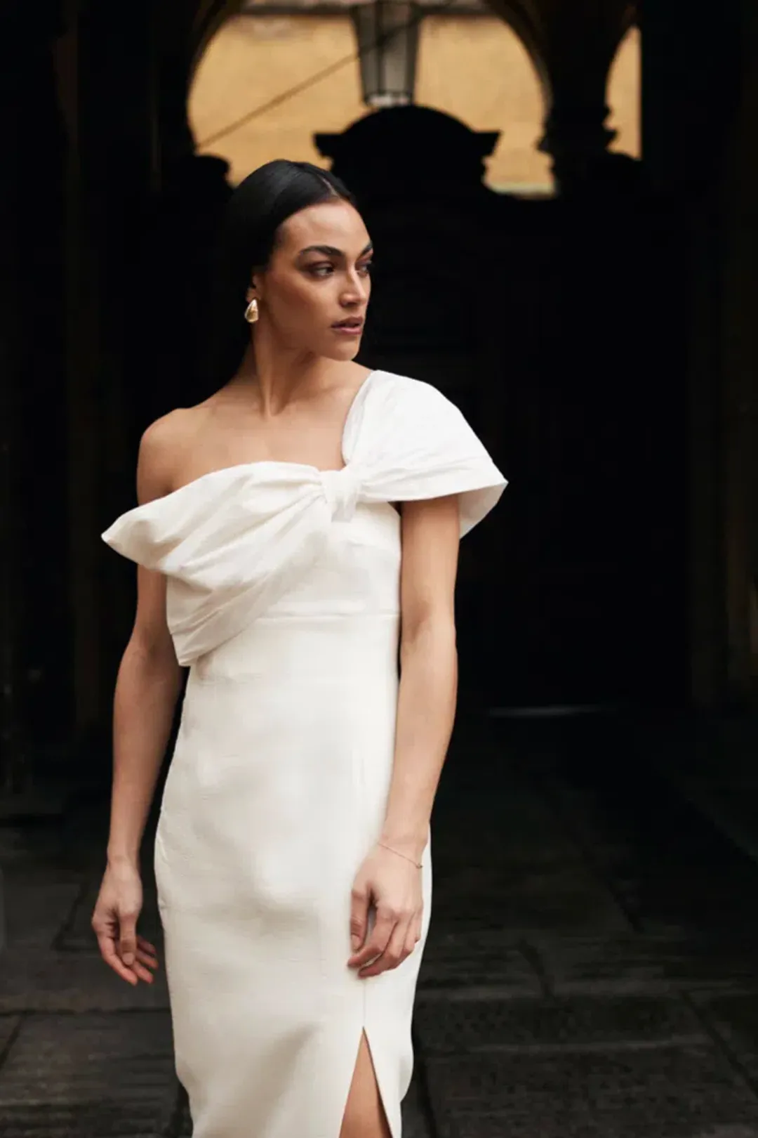 Rachel Gilbert Kace Midi Dress Ivory Size 1/AU 8 for rent on The Volte - main image