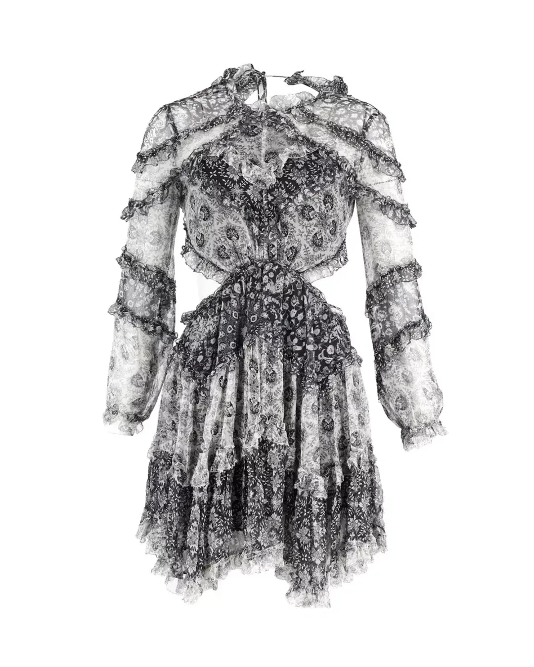 Zimmermann Divinity Ruffle Mini Dress Spliced Size 1 / AU 10 for rent on The Volte - main image