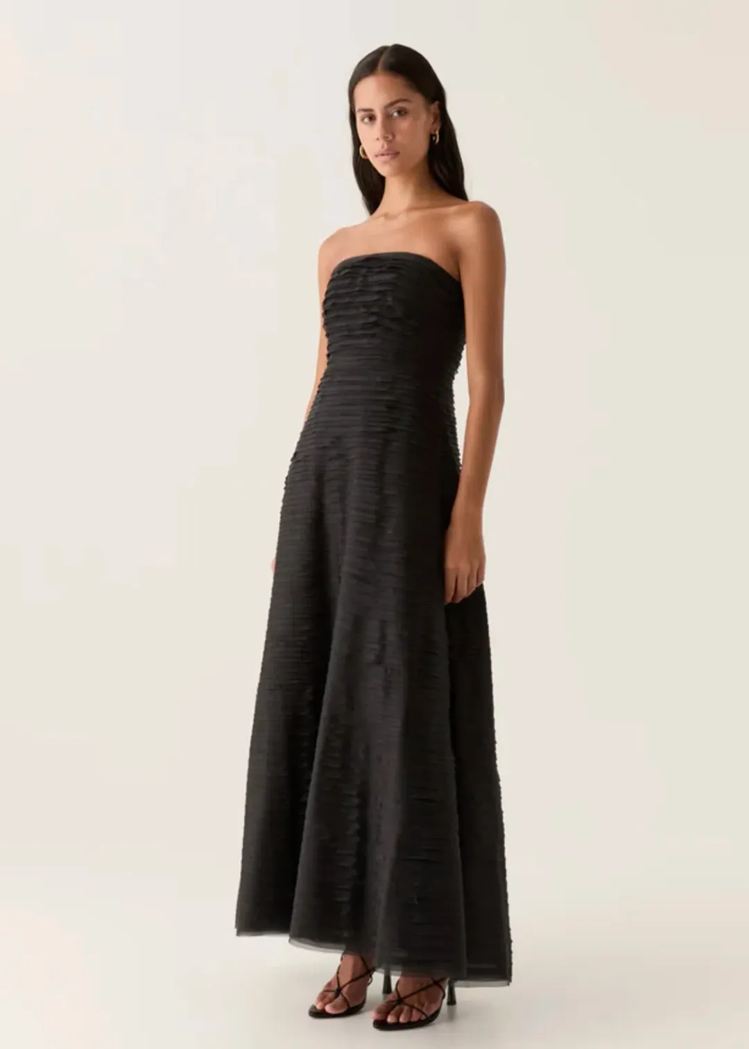 Aje Soundscape Maxi Dress Black Size 8 for rent on The Volte - main image