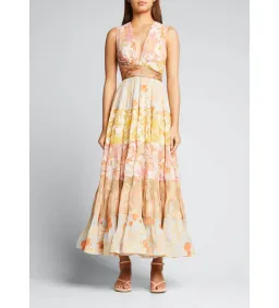 Zimmermann Postcard Pleated Midi Dress Splice Size 0 /Au 8 for rent on The Volte - image 2