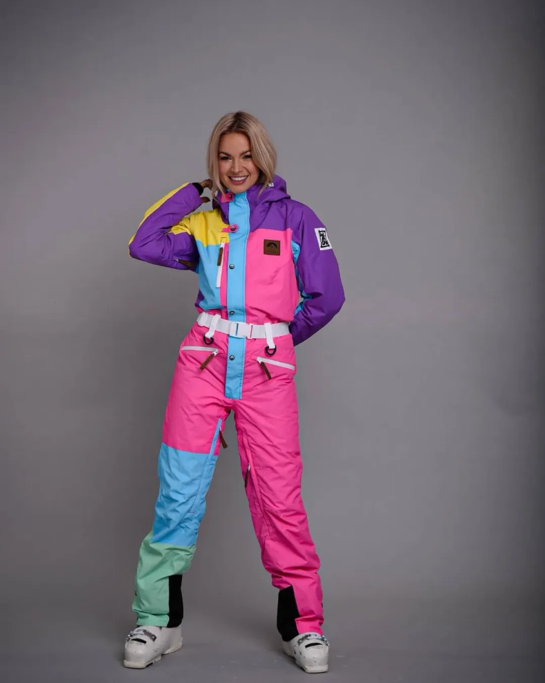 OOSC So Fetch Women’s Retro Ski Suit Pastel Multi Size 6 for rent on The Volte - main image