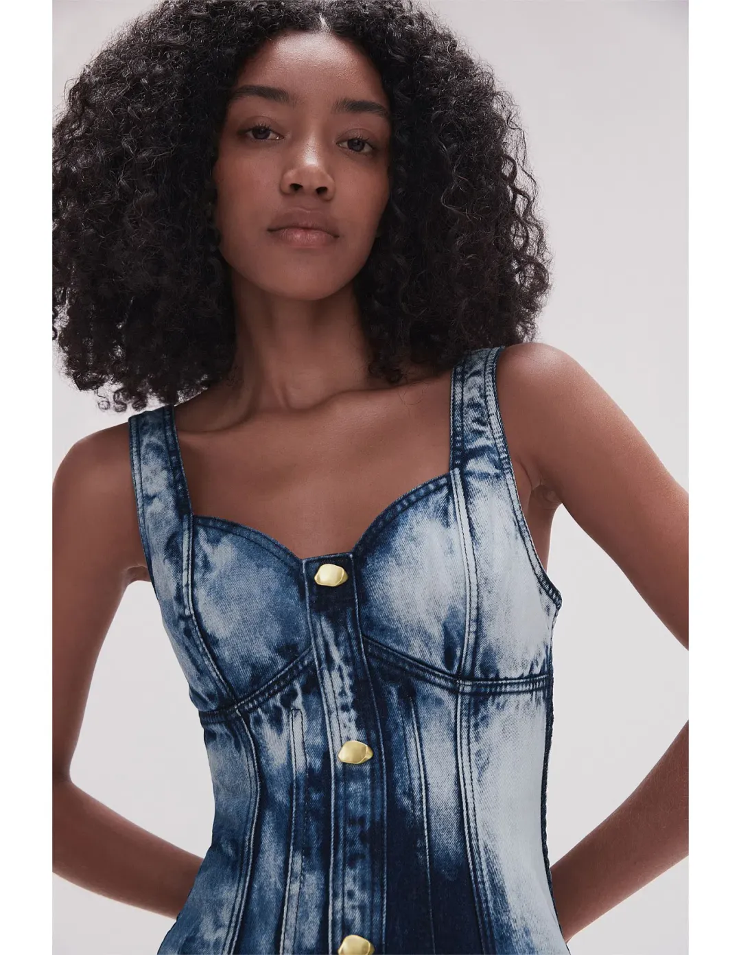 Aje Enigma Denim Midi Dress Print Size 6 for rent on The Volte - main image