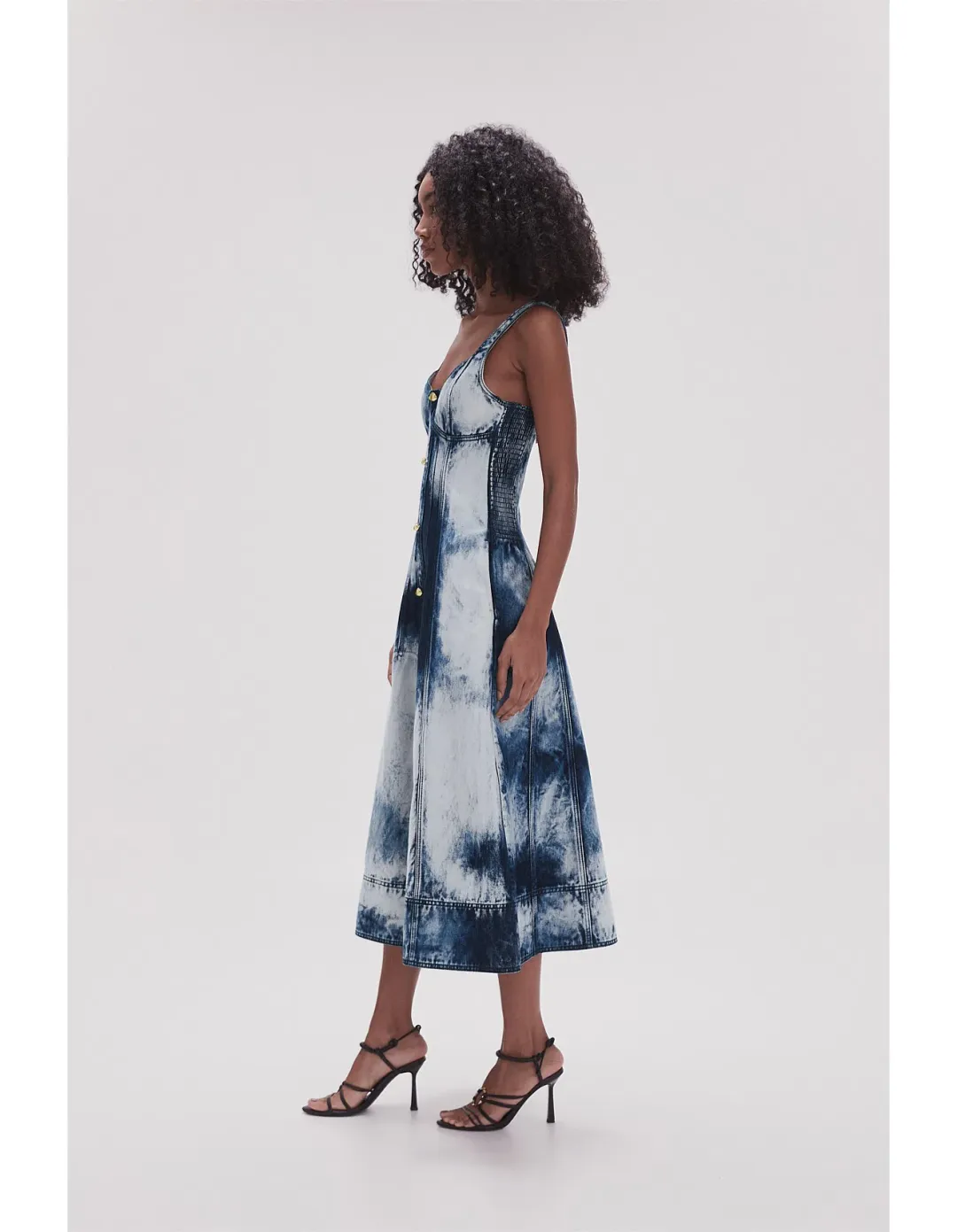 Aje Enigma Denim Midi Dress Print Size 6 for rent on The Volte - main image