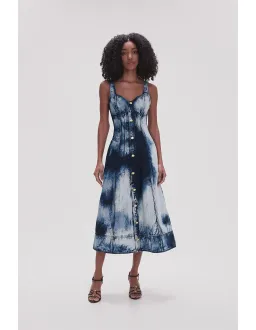 Aje Enigma Denim Midi Dress Print Size 6 for rent on The Volte - image 2
