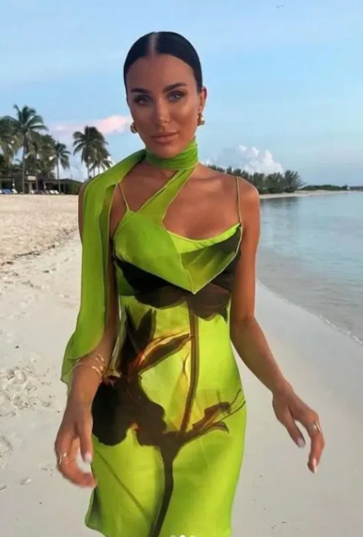 Rat and Boa Orisha Mini Dress Green Print Size XS/AU 6 - Image 3