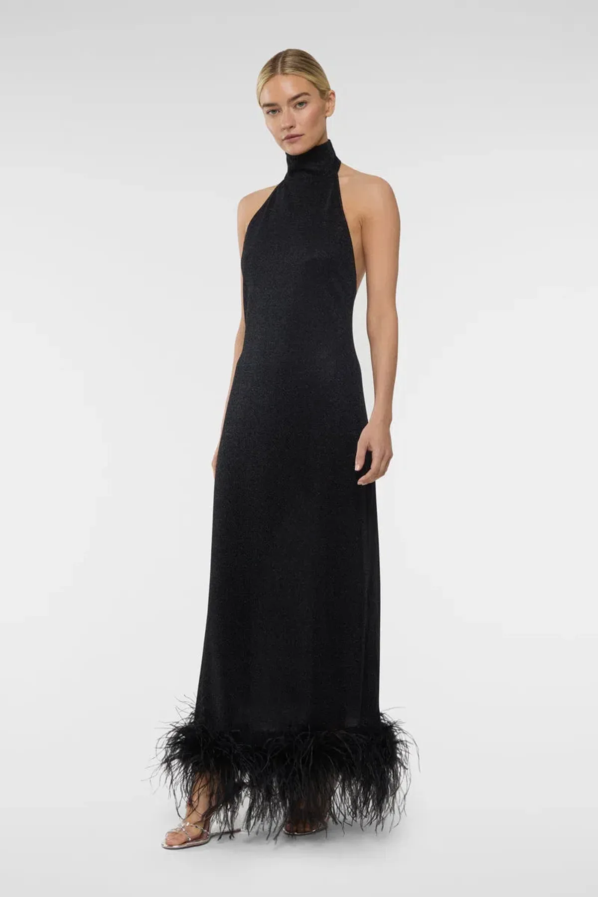 Oseree Lumiere Plumage Dress in Black Size M/ AU 8 - Image 1