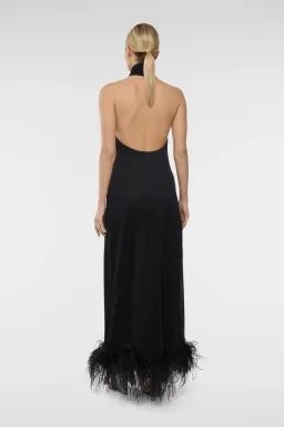 Oseree Lumiere Plumage Dress in Black Size M/ AU 8 for rent on The Volte - image 2