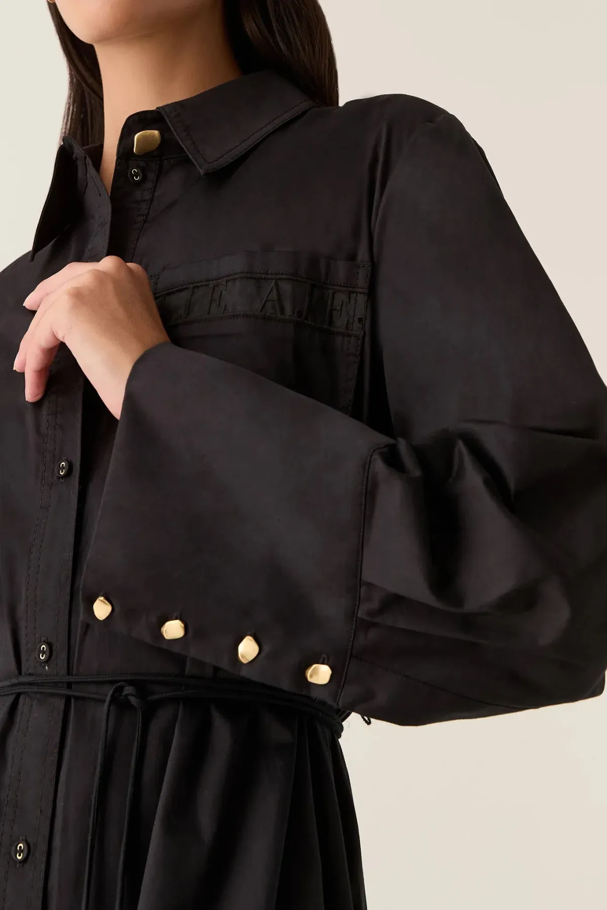 Aje Reframe Logo Shirt Midi Dress Black Size 12 - Image 2