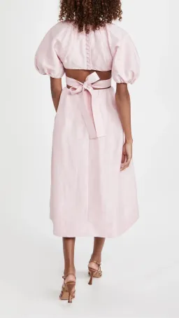 Aje Mimosa Cutout Midi Dress Pink Size 4 for rent on The Volte - image 2