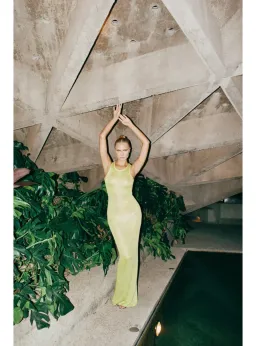 Astra resort Natalia Dress in Chartreuse Sequin Size XS / AU 6 for rent on The Volte - image 4