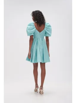 Aje Gabrielle Plunge Mini Dress Spearmint Blue Size AU 16 for rent on The Volte - image 4