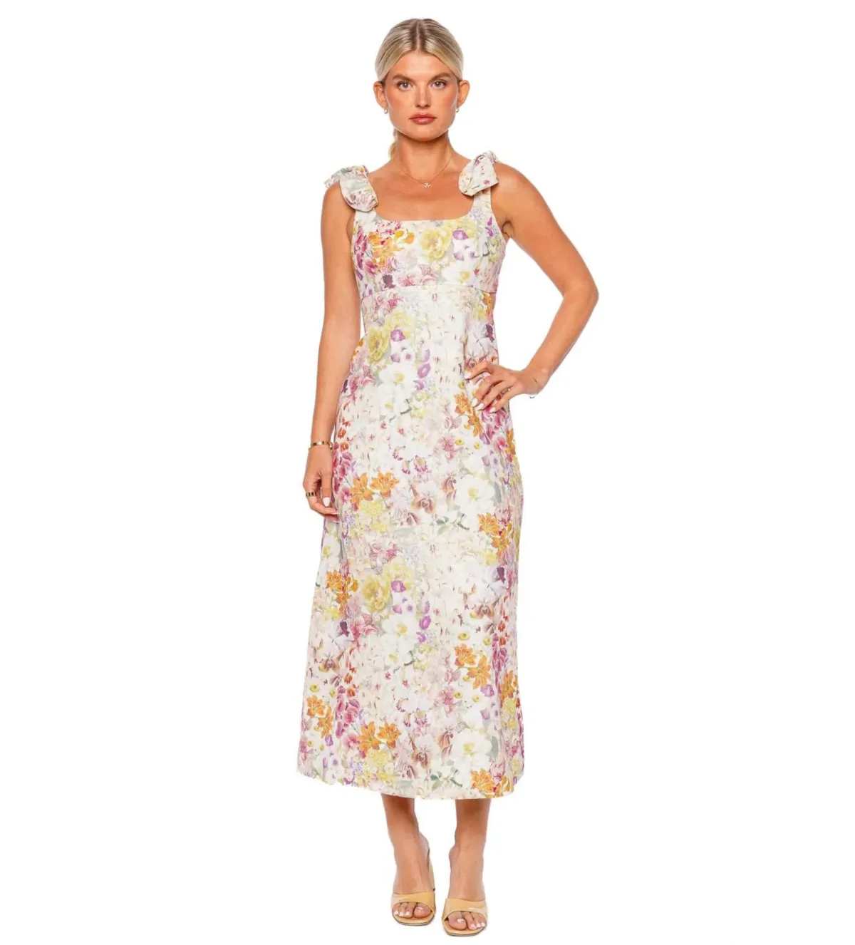 Zimmermann The Harmony Tie Shoulder Midi in Kaleidoscope Garden Size 10 - Image 1