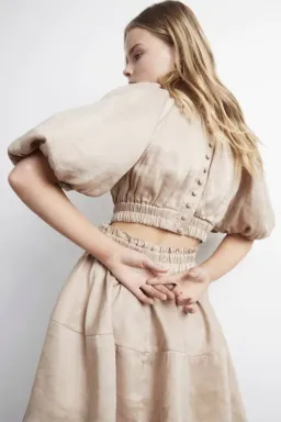 Aje Solitude Cutout Mini Dress Beige Size 10 for rent on The Volte - image 4