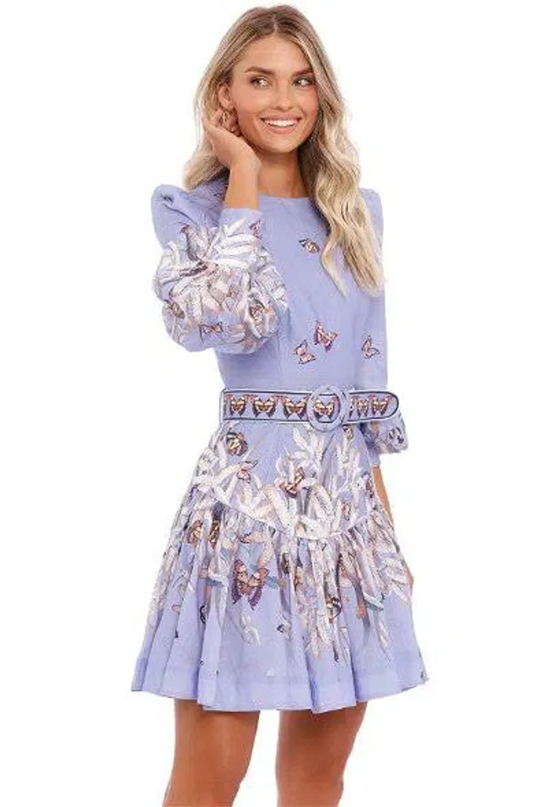 Zimmermann The Botanica Belted Mini Dress Pandanus Size 2 / Au 12 for rent on The Volte - main image