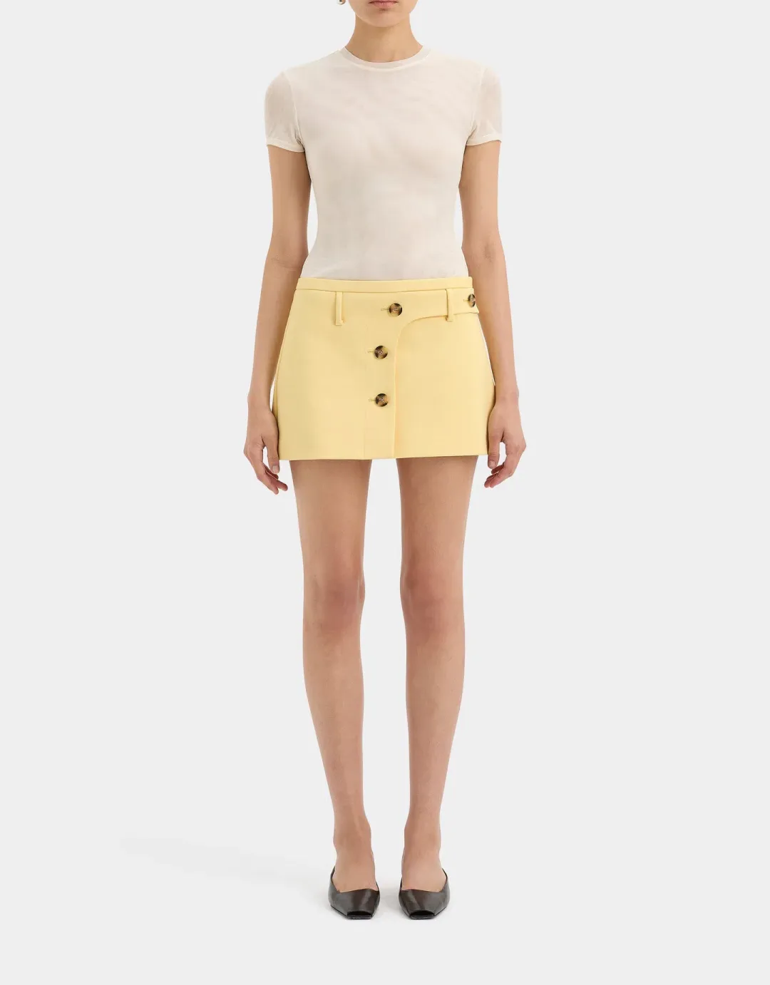Sir the Label Sandrine Button Mini Skirt Limone Size 1 / AU 8 for rent on The Volte - main image
