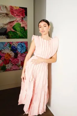 AJE - Hybrid Midi Dress Rose Pink - Size AU 8 for rent on The Volte - image 3