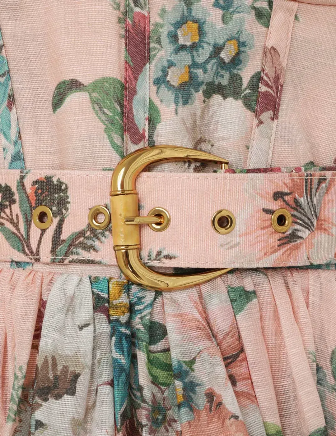 Zimmermann Matchmaker Midi Dress Pink Barkcloth Floral Print Size 2 / AU 12 for rent on The Volte - main image