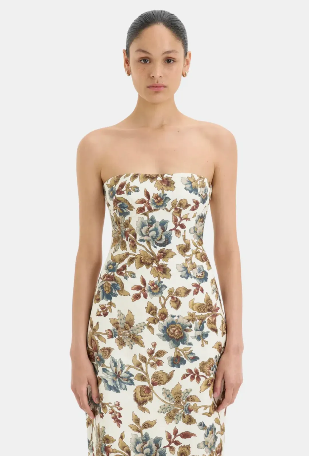 Sir the Label Eleanora Column Midi Dress Viola Floral Print SIze 0P / AU 6 Petite for rent on The Volte - main image