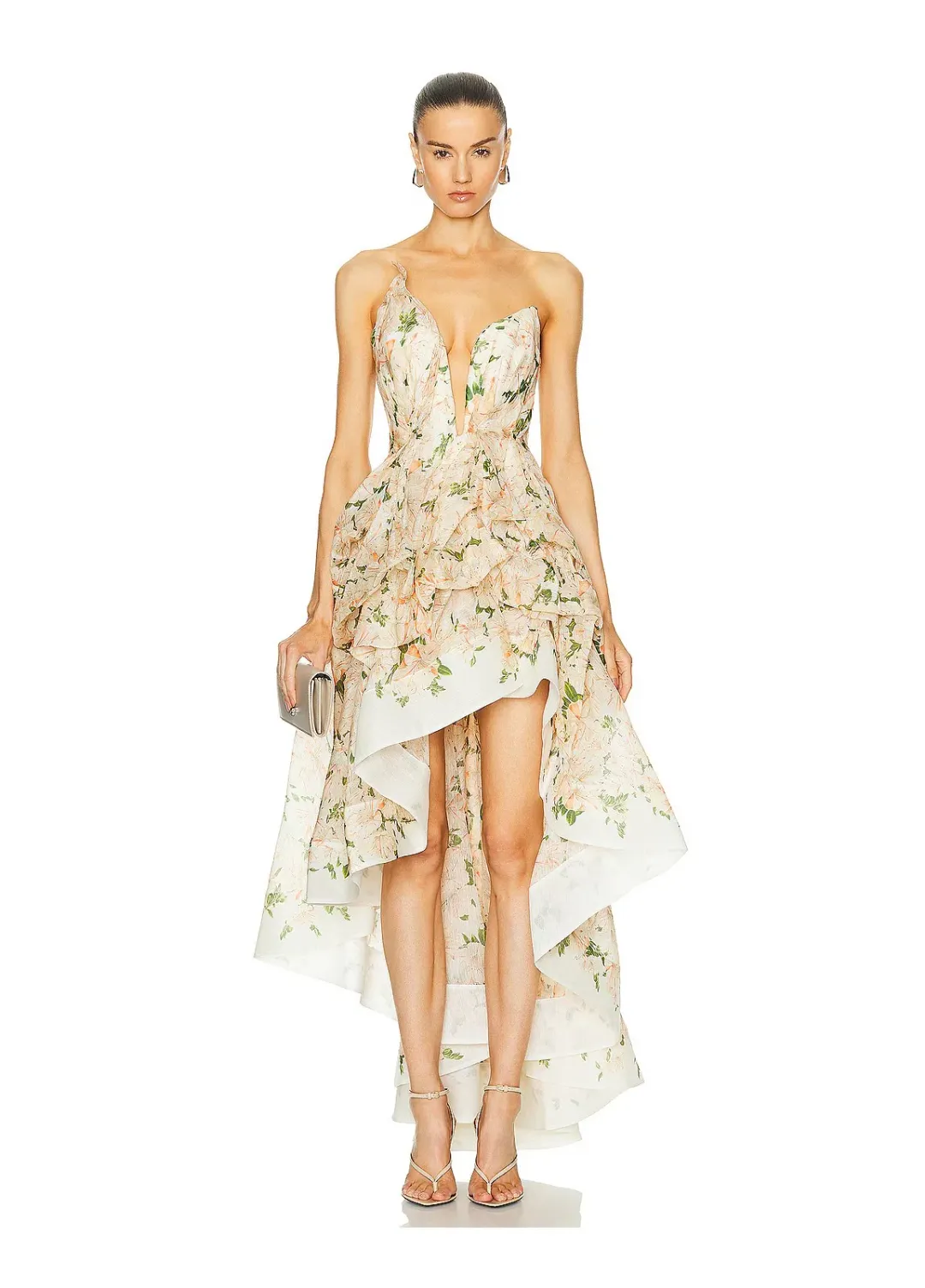 Zimmermann Natura Draped Midi Dress Coral Azalea Size 0/ AU 8 for rent on The Volte - main image