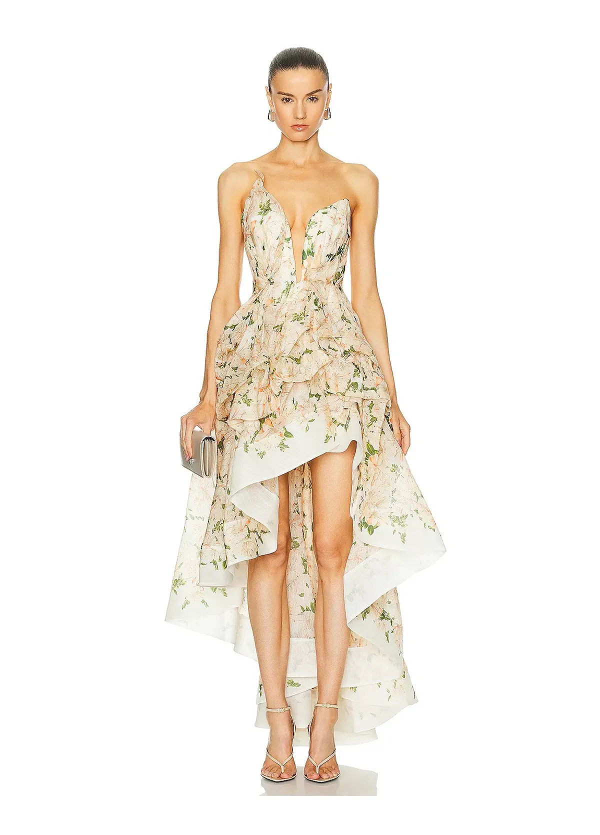 Zimmermann Natura Draped Midi Dress Coral Azalea Size 0/ AU 8 for rent on The Volte - main image