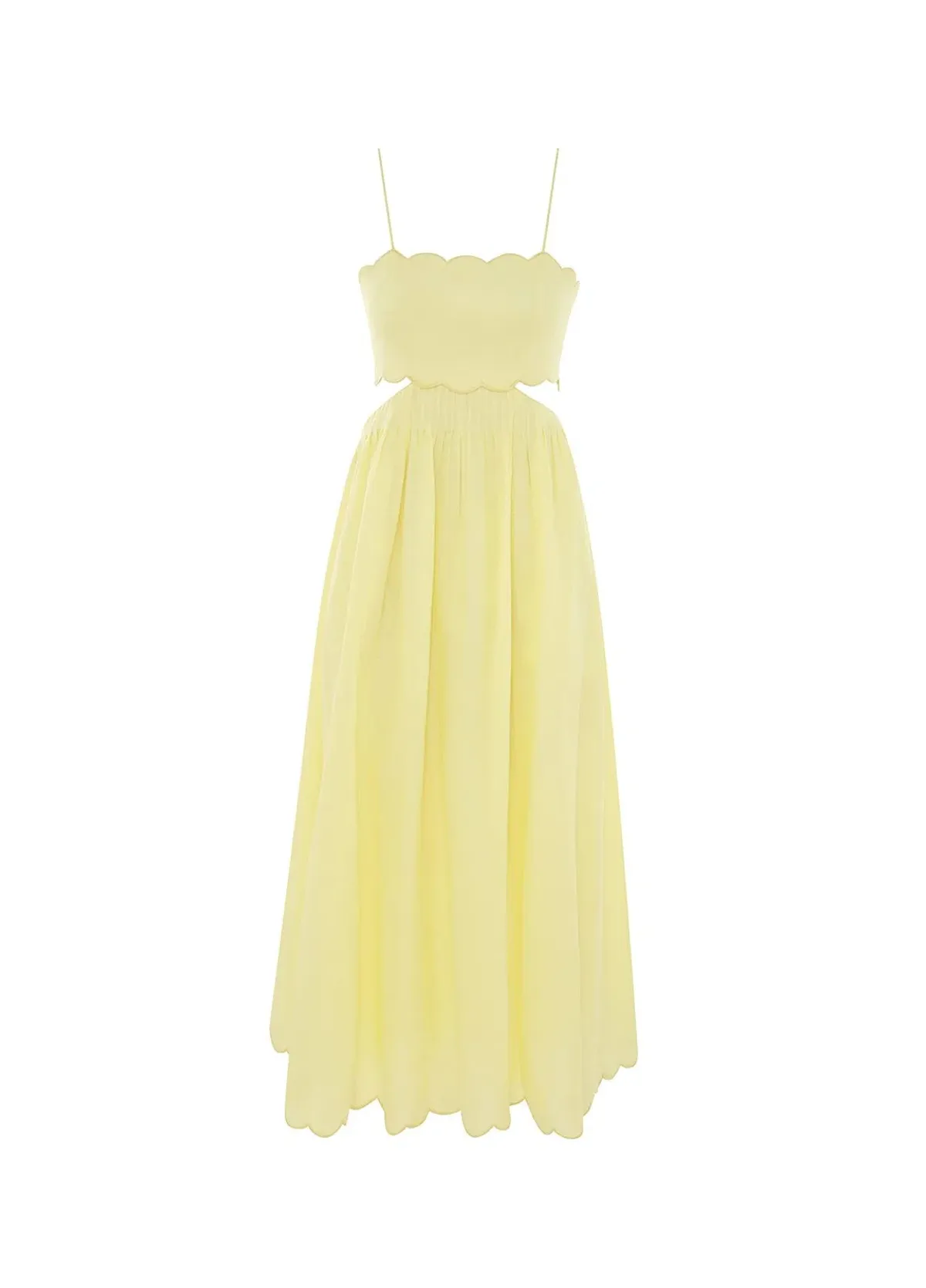 Zimmermann Halliday Scallop Midi Dress Yellow Size 1 / AU 10 - Image 3