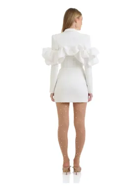 Eliya the Label Sia Blazer Mini Dress White Size 10 for rent on The Volte - image 2