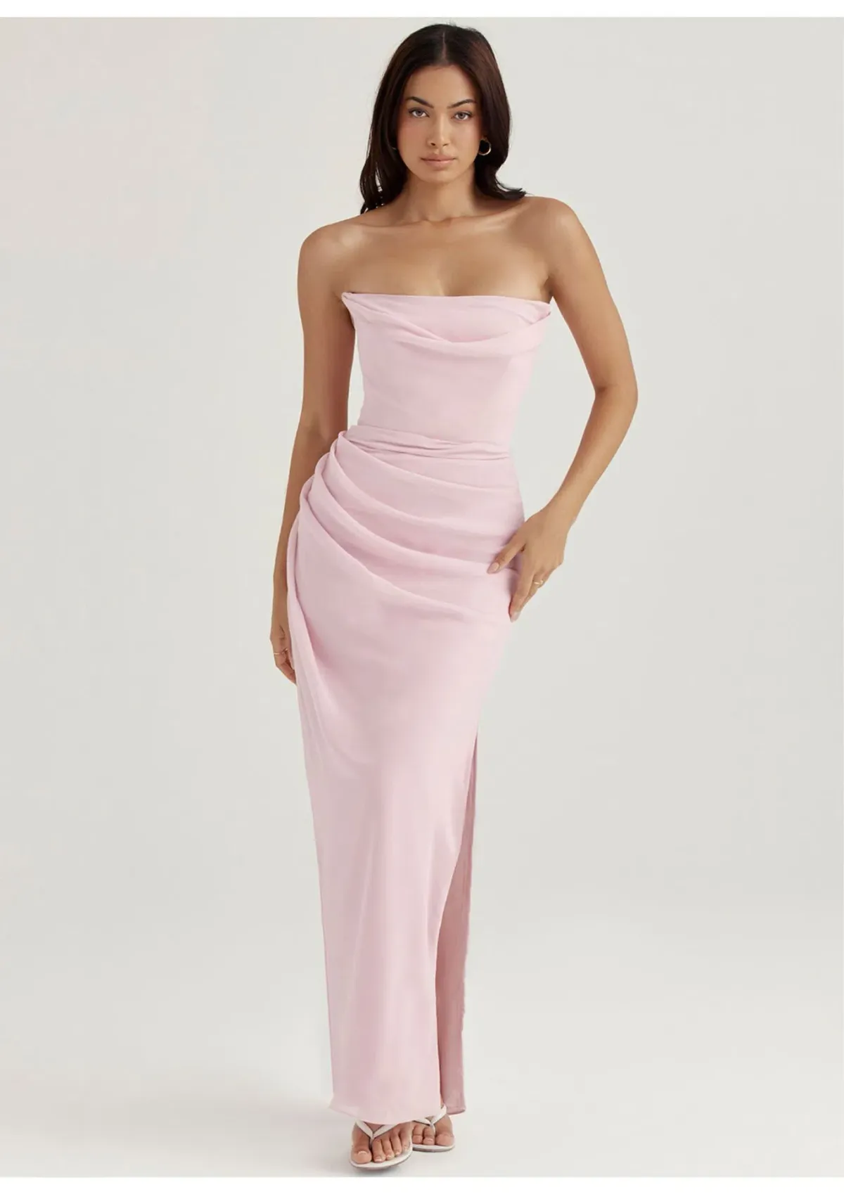 House Of CB Adrienne Strapless Gown Pink Quartz Size 10 - Image 1