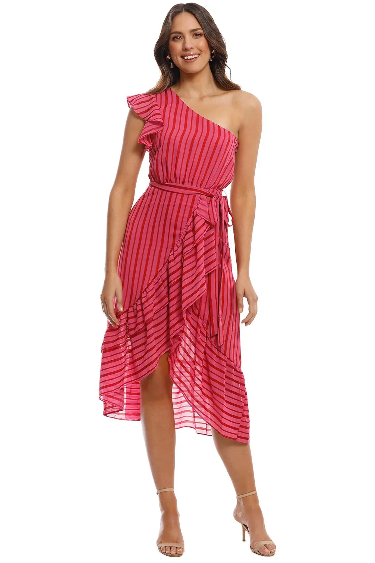 Talulah Candy Flounce Midi Dress Pink Size 8 - Image 1